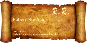 Rubes Renátó névjegykártya